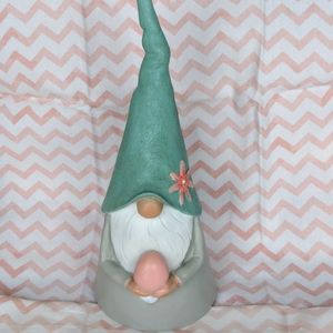 New - Cute Resin Spring Easter Gnome Holding Egg - 12"